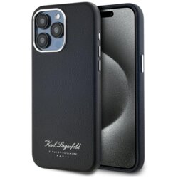 Husa iPhone 15 Pro Karl Lagerfeld Hardcase Leather, Hotel RSG, negru, KLHCP15LPGWCMKHK