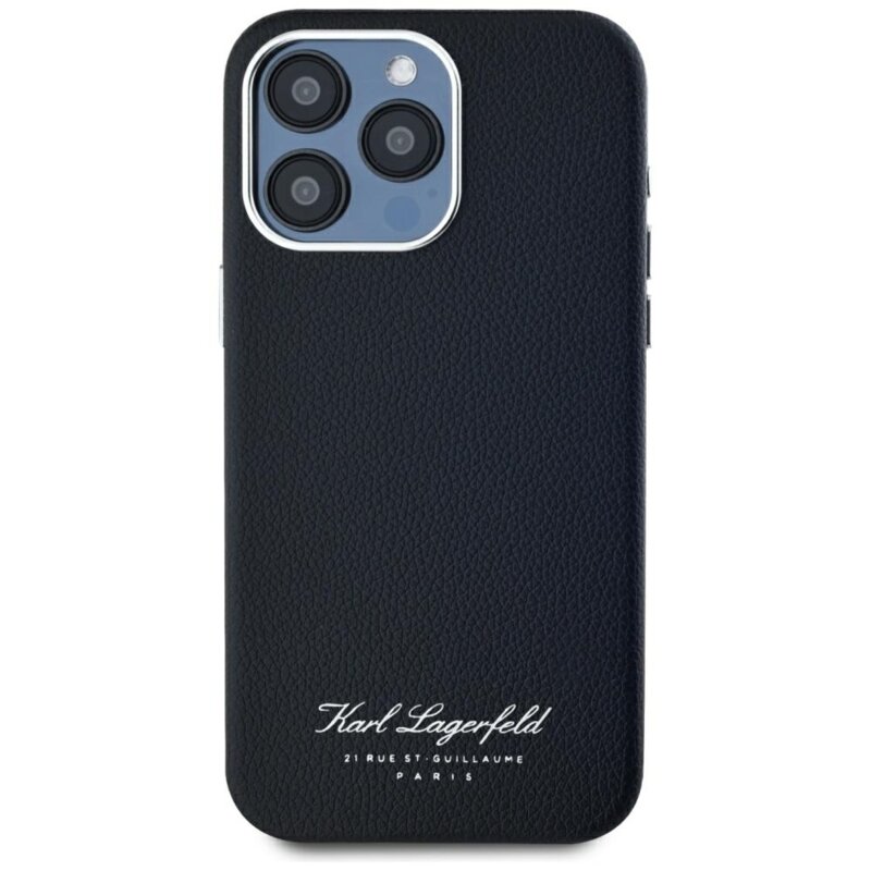 Husa iPhone 15 Pro Karl Lagerfeld Hardcase Leather, Hotel RSG, negru, KLHCP15LPGWCMKHK