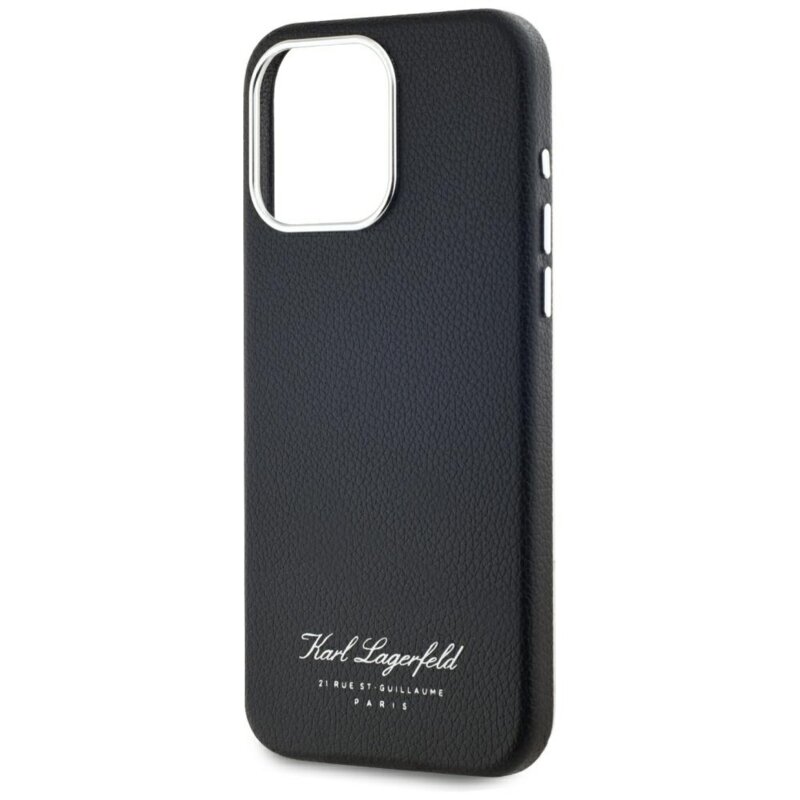 Husa iPhone 15 Pro Karl Lagerfeld Hardcase Leather, Hotel RSG, negru, KLHCP15LPGWCMKHK