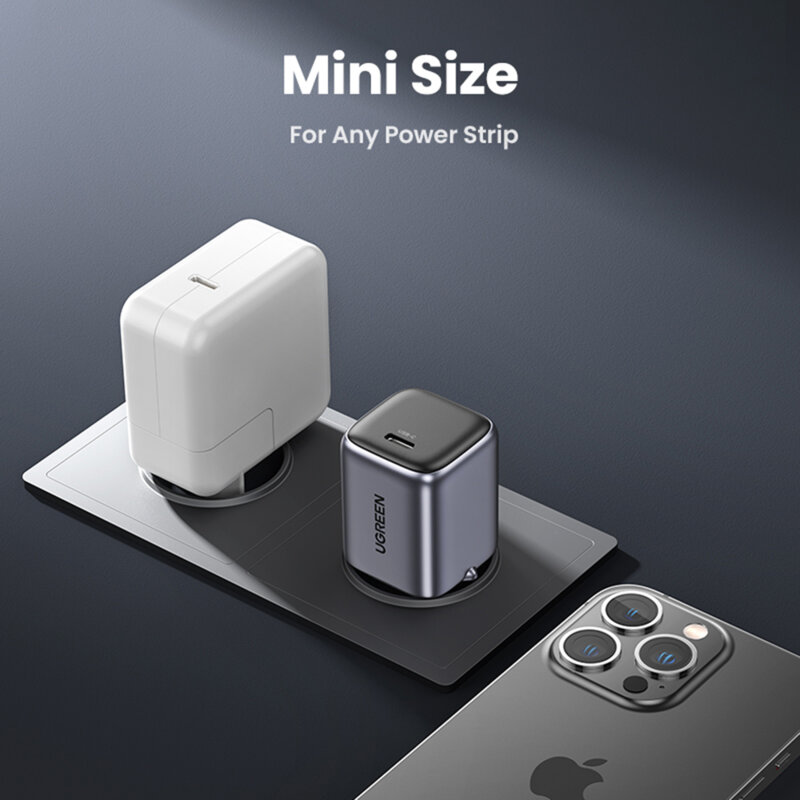 Incarcator GaN tip C Fast Charge Ugreen, 20W, gri, 90664