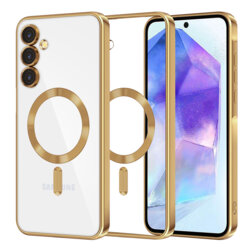 Husa premium Samsung Galaxy A55 5G Techsuit Luxury Crystal MagSafe, auriu