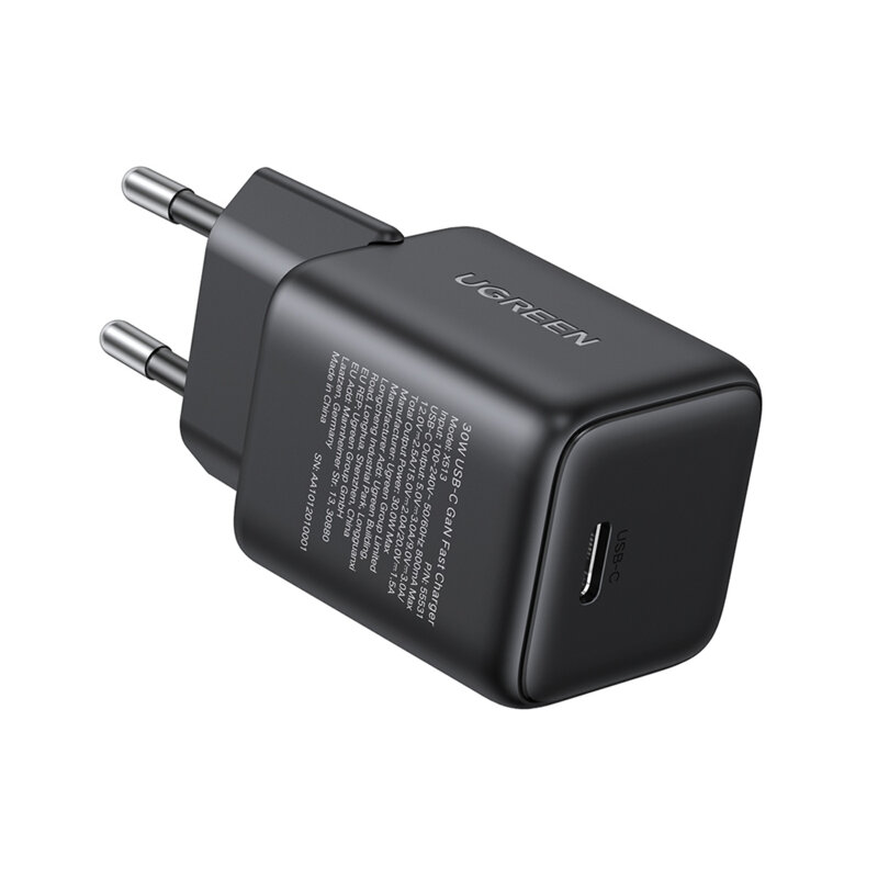 Incarcator tip C GaN Fast Charging Ugreen, 30W, negru, 65007