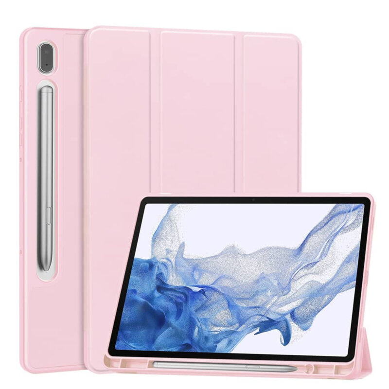 Husa Samsung Galaxy Tab S10 FE Plus Techsuit Flex Trifold Pen, roz