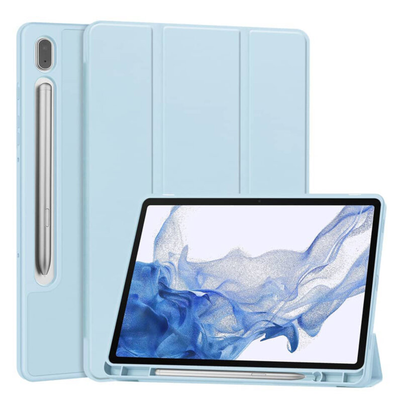 Husa Samsung Galaxy Tab S10 FE Plus Techsuit Flex Trifold Pen, bleu