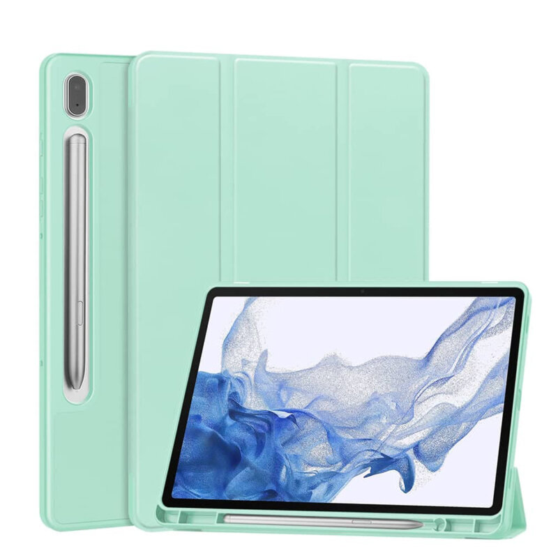 Husa Samsung Galaxy Tab S10 FE Plus Techsuit Flex Trifold Pen, verde deschis