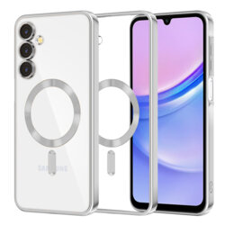 Husa premium Samsung Galaxy A15 4G Techsuit Luxury Crystal MagSafe, argintiu