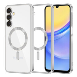 Husa premium Samsung Galaxy A15 5G Techsuit Luxury Crystal MagSafe, argintiu