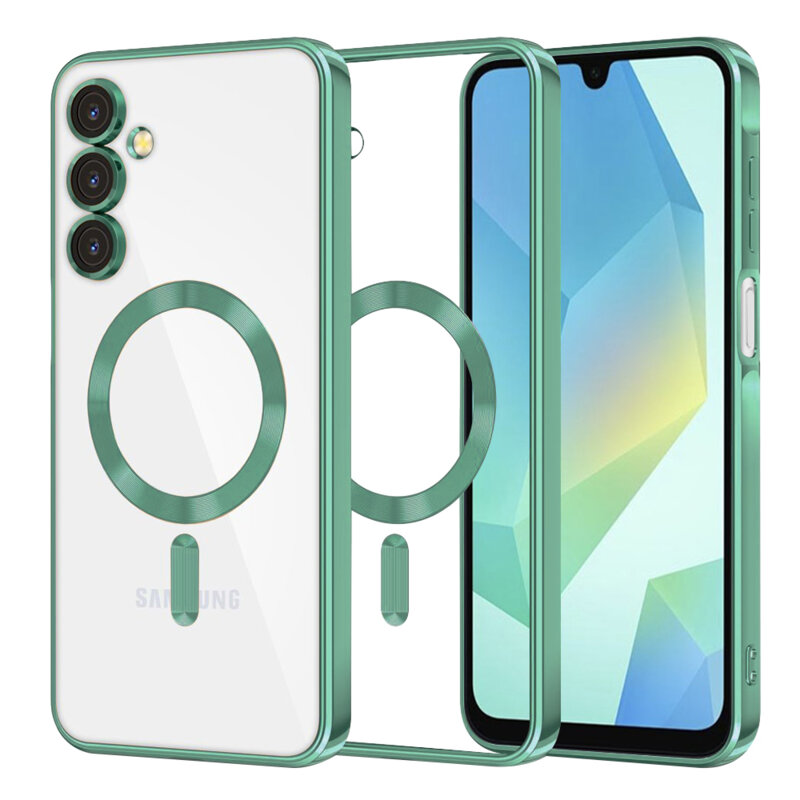 Husa premium Samsung Galaxy A16 4G Techsuit Luxury Crystal MagSafe, verde deschis