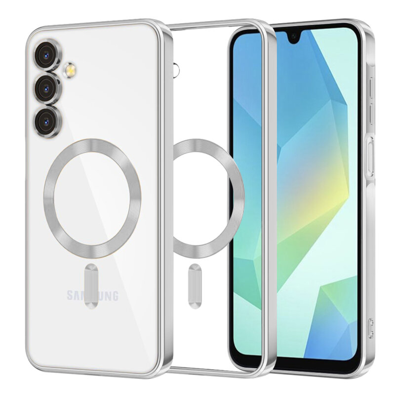 Husa premium Samsung Galaxy A16 4G Techsuit Luxury Crystal MagSafe, argintiu