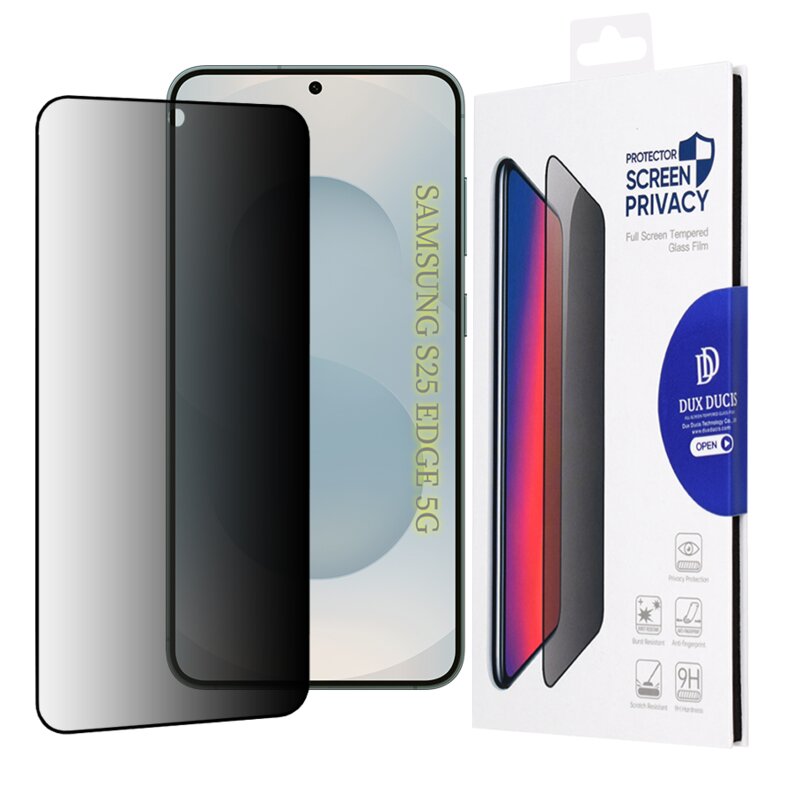 Folie sticla Samsung Galaxy S25 Edge Dux Ducis Tempered Glass Privacy, negru