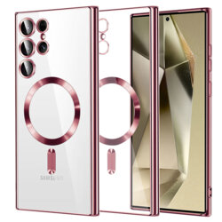Husa premium Samsung Galaxy S24 Ultra Techsuit Luxury Crystal MagSafe, roz