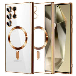 Husa premium Samsung Galaxy S24 Ultra Techsuit Luxury Crystal MagSafe, auriu
