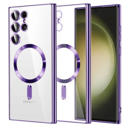 Husa premium Samsung Galaxy S23 Ultra Techsuit Luxury Crystal MagSafe, mov