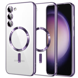 Husa premium Samsung Galaxy S23 Techsuit Luxury Crystal MagSafe, mov