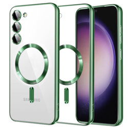 Husa premium Samsung Galaxy S23 Techsuit Luxury Crystal MagSafe, verde deschis