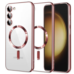 Husa premium Samsung Galaxy S23 Plus Techsuit Luxury Crystal MagSafe, roz