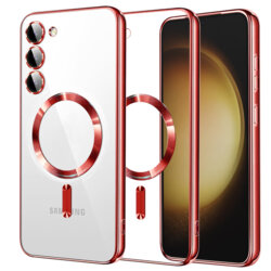 Husa premium Samsung Galaxy S23 Plus Techsuit Luxury Crystal MagSafe, rosu