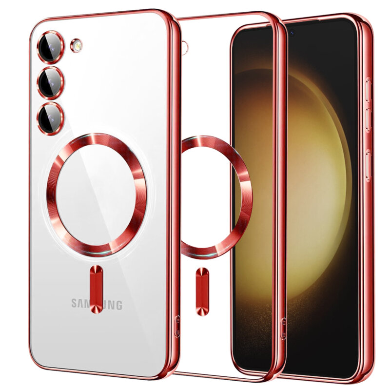 Husa premium Samsung Galaxy S23 Plus Techsuit Luxury Crystal MagSafe, rosu