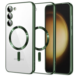 Husa premium Samsung Galaxy S23 Plus Techsuit Luxury Crystal MagSafe, verde inchis