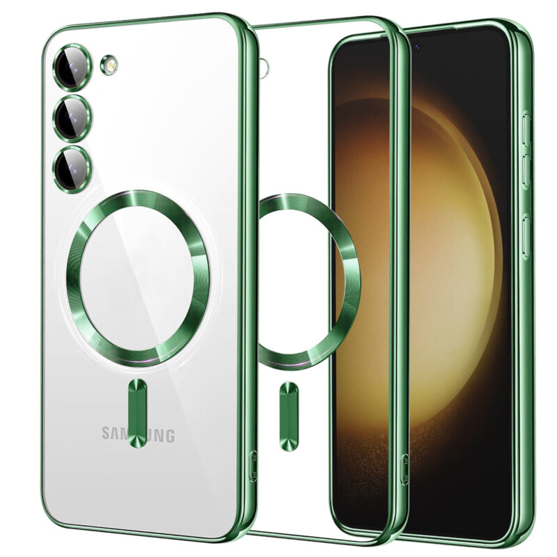 Husa premium Samsung Galaxy S23 Plus Techsuit Luxury Crystal MagSafe, verde deschis