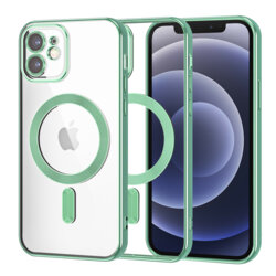Husa premium iPhone 12 Techsuit Luxury Crystal MagSafe, verde deschis