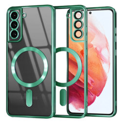 Husa premium Samsung Galaxy S21 5G Techsuit Luxury Crystal MagSafe, verde deschis