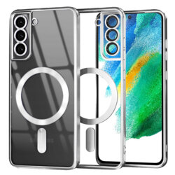 Husa premium Samsung Galaxy S21 FE 5G Techsuit Luxury Crystal MagSafe, argintiu