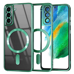 Husa premium Samsung Galaxy S21 FE 5G Techsuit Luxury Crystal MagSafe, verde deschis
