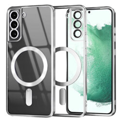 Husa premium Samsung Galaxy S22 Plus 5G Techsuit Luxury Crystal MagSafe, argintiu