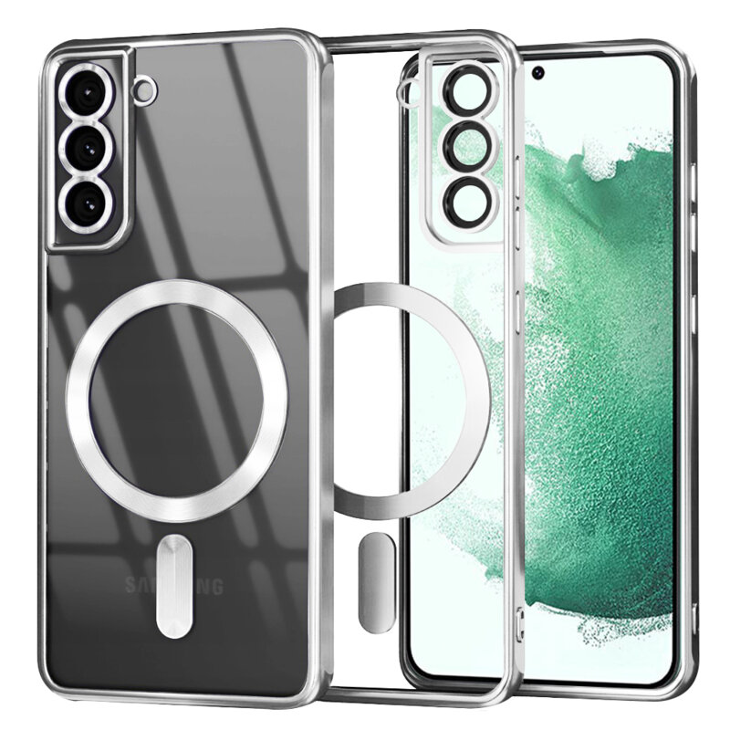 Husa premium Samsung Galaxy S22 Plus 5G Techsuit Luxury Crystal MagSafe, argintiu