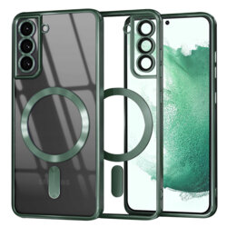 Husa premium Samsung Galaxy S22 Plus 5G Techsuit Luxury Crystal MagSafe, verde inchis