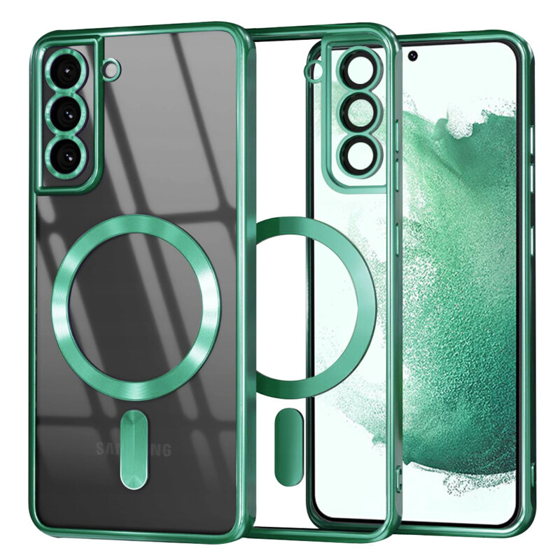 Husa premium Samsung Galaxy S22 Plus 5G Techsuit Luxury Crystal MagSafe, verde deschis