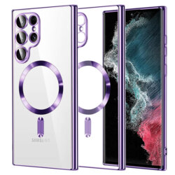 Husa premium Samsung Galaxy S22 Ultra 5G Techsuit Luxury Crystal MagSafe, mov