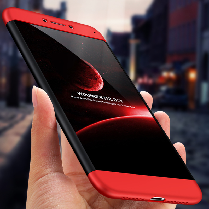 Husa Huawei P9 Lite 2017, P8 Lite 2017 GKK 360 Full Cover Negru-Rosu