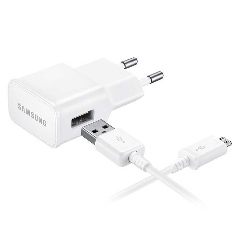 Incarcator Priza Original Samsung EP-TA20EWE + Cablu De Date Micro-USB 2.0A USB Bulk- Alb