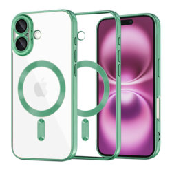 Husa premium iPhone 16 Plus Techsuit Luxury Crystal MagSafe, verde deschis