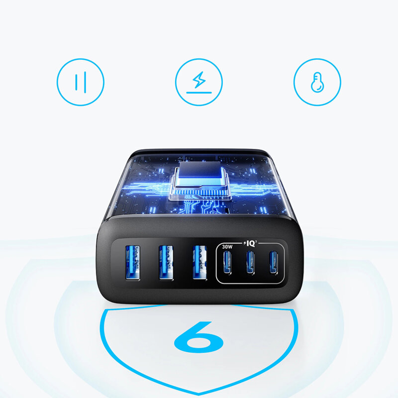 Incarcator retea USB, tip C 6in1 Anker, 112W, negru, A2154G11