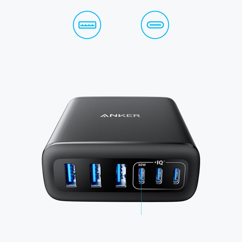 Incarcator retea USB, tip C 6in1 Anker, 112W, negru, A2154G11