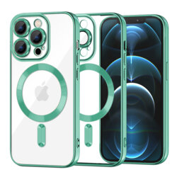 Husa premium iPhone 12 Pro Max Techsuit Luxury Crystal MagSafe, verde deschis