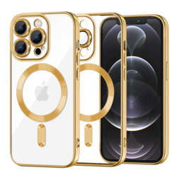 Husa premium iPhone 12 Pro Techsuit Luxury Crystal MagSafe, auriu