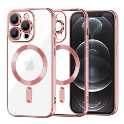Husa premium iPhone 12 Pro Techsuit Luxury Crystal MagSafe, roz