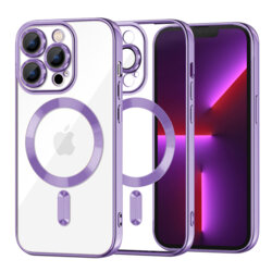 Husa premium iPhone 13 Pro Techsuit Luxury Crystal MagSafe, mov