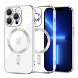 Husa premium iPhone 13 Pro Max Techsuit Luxury Crystal MagSafe, argintiu
