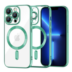 Husa premium iPhone 13 Pro Max Techsuit Luxury Crystal MagSafe, verde deschis