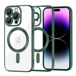 Husa premium iPhone 14 Pro Max Techsuit Luxury Crystal MagSafe, verde inchis