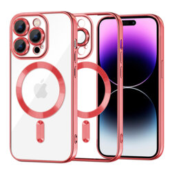 Husa premium iPhone 14 Pro Max Techsuit Luxury Crystal MagSafe, rosu