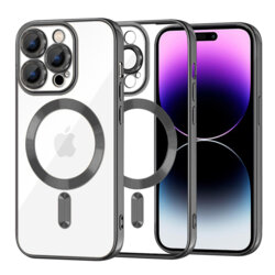 Husa premium iPhone 14 Pro Max Techsuit Luxury Crystal MagSafe, negru