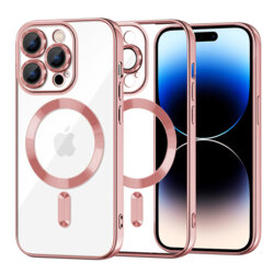 Husa premium iPhone 14 Pro Techsuit Luxury Crystal MagSafe, roz
