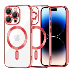 Husa premium iPhone 14 Pro Techsuit Luxury Crystal MagSafe, rosu