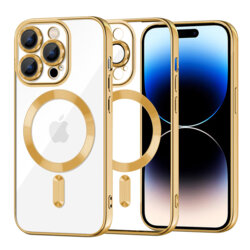 Husa premium iPhone 14 Pro Techsuit Luxury Crystal MagSafe, auriu